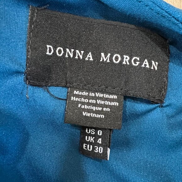 Donna Morgan Vibrant Blue A-Line Long Sleeve Dress Size 0 NWOT - Picture 7 of 9